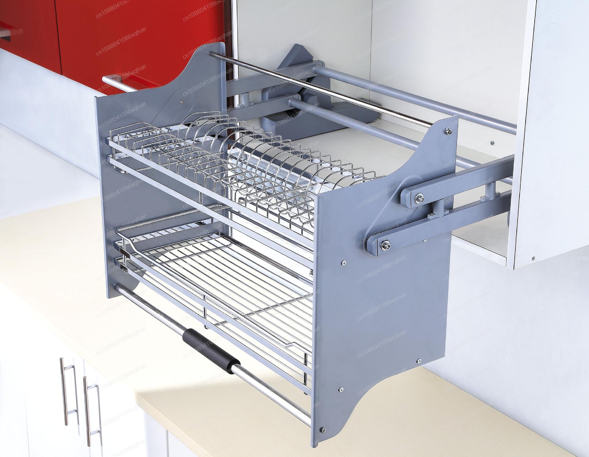 Кухонный подъемный механизм с корзиной Выдвижная полка для посуды в шкаф Выдвижная подъемная корзина 33370₽