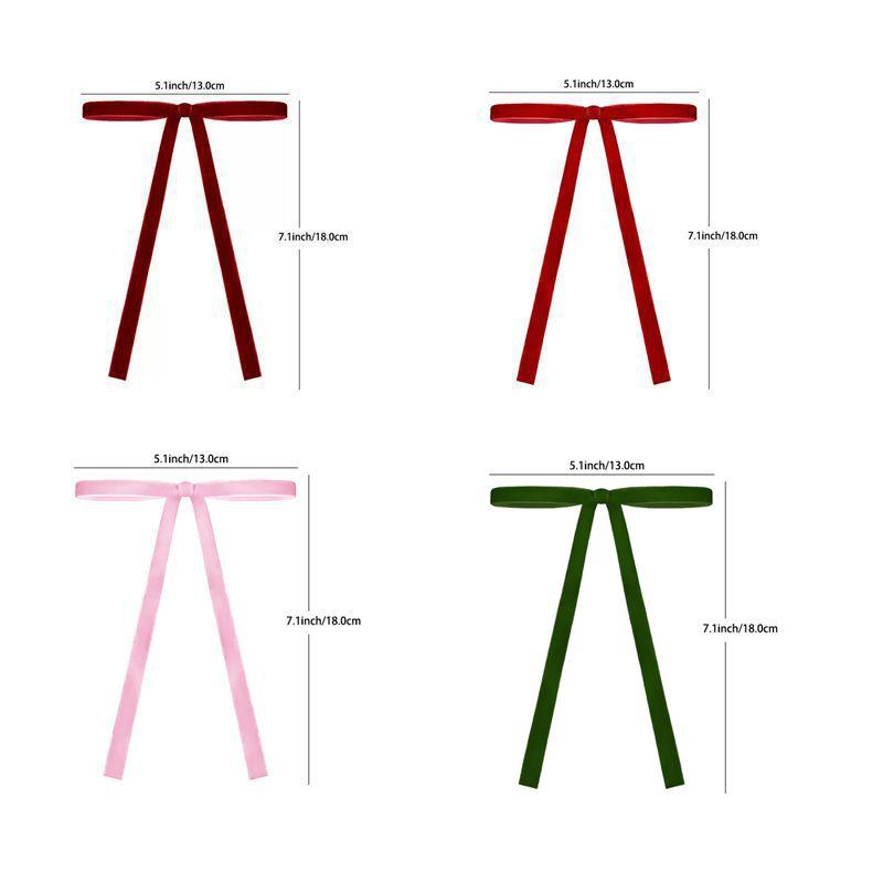 5/10Pcs 18cm Velvet Bow Christmas Tree Ornament Vintage Velvet Ribbon Bow for Home Party New Year Gift DIY Wreath Decoration