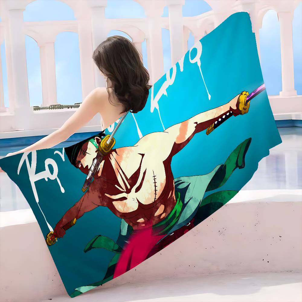 Anime O-ONE P-PIECE ZOROs Big Microfiber Beach Towels Quick Dry Towel Sand Beach Towels Pool Towel for Travel Swim Pool Yoga
