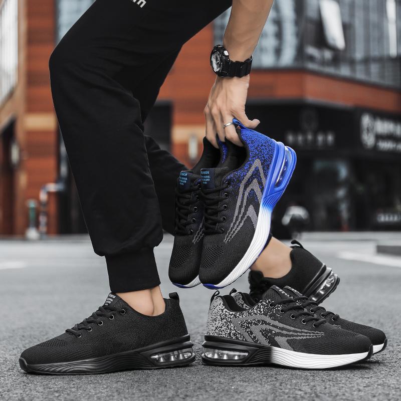 New popcorn soft sole lightweight breathable shock absorption anti-slip wear wear lace-up sports casual shoes men jogging shoes