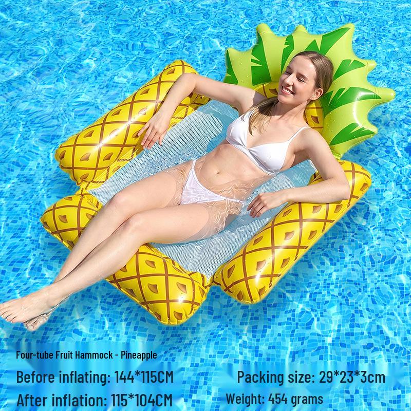 Tumbona Flotante Inflable Plegable Transfronteriza con Respaldo y Malla