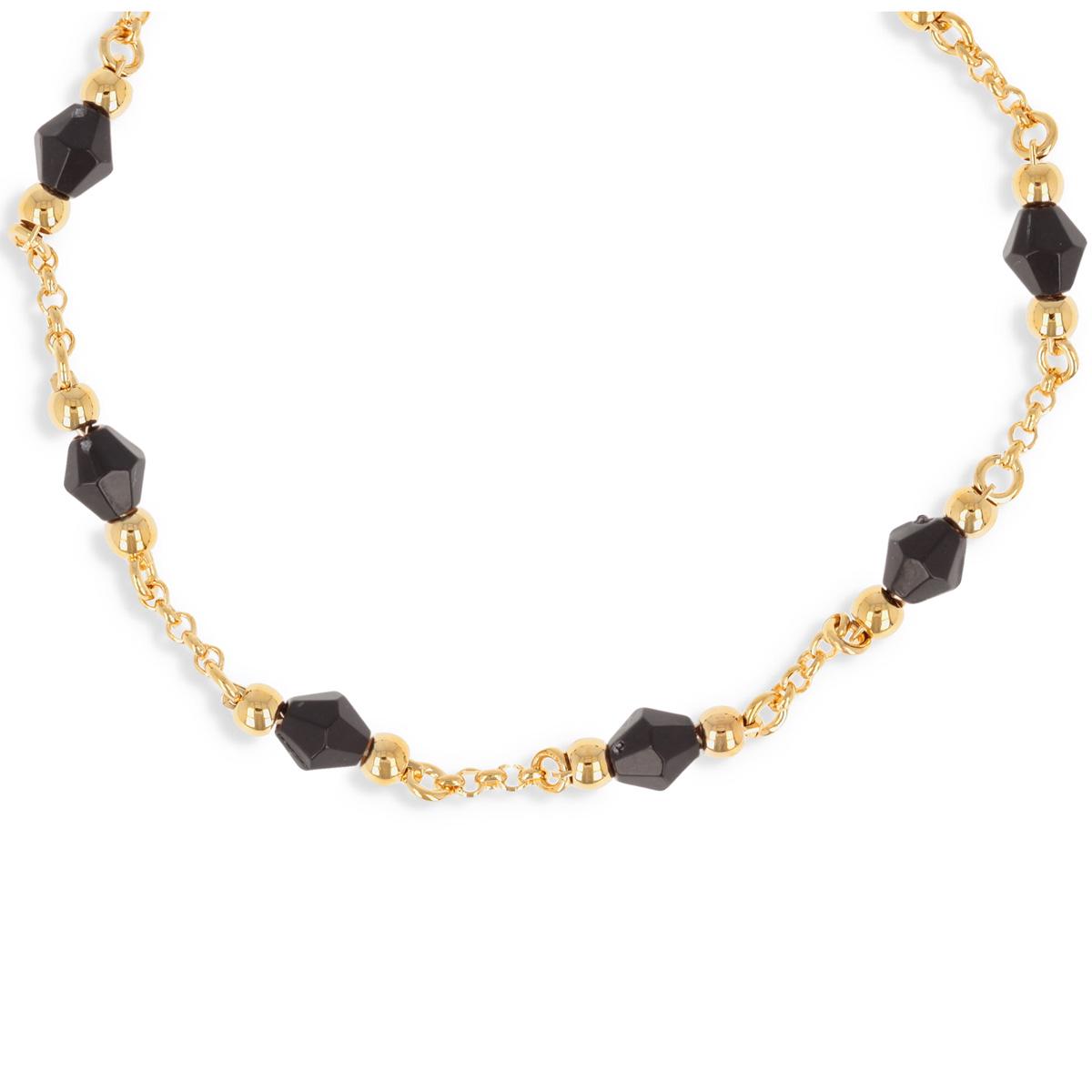 

Les Trésors De Lily [Q4620] - Позолоченное колье Бохо черное золото - 45 см, 6 мм