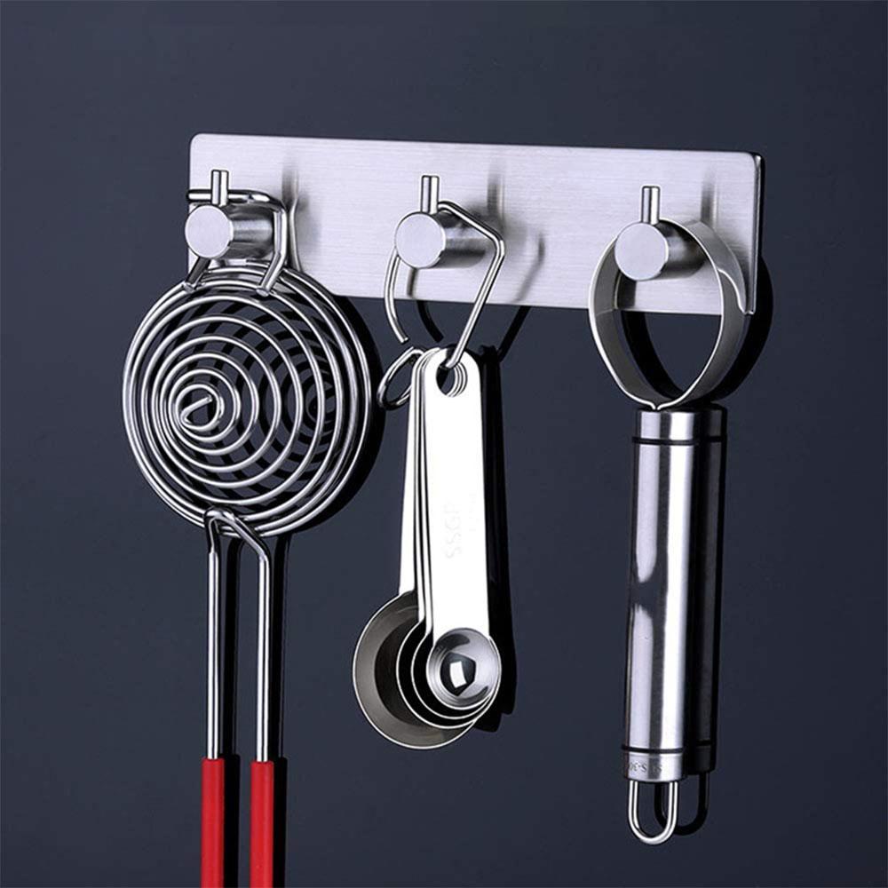 Sticker Adhesive Stainless Steel Hooks Wall Door Clothes Coat Hat Hanger Kitchen Bathroom Rustproof Towel Hooks
