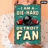 Blechschild Vintage Detroit Football Retro Aluminium Poster Fan Geschenk für Bar Wanddekoration