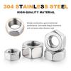 Metric Hexagon Nut Set, DIN M4 M5 M6 M8 M10 M12 Stainless Steel Hexagon Nuts 66 Pieces