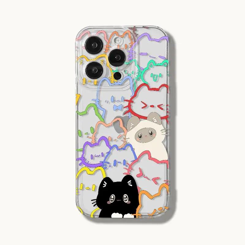 Cartoon Cute Cat Case for Samusng Galaxy S25 Ultra 5G S24 S22 S23 Plus Ultra S20 S21 FE A16 A54 A55 A35 A34 A53 A14 A32 Cover