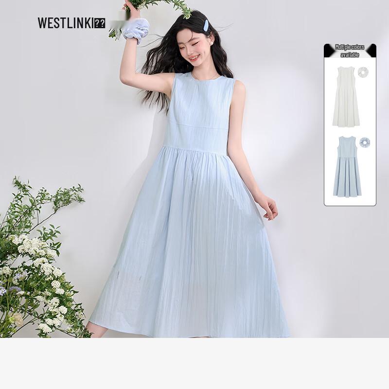 

Women s French Style Sleeveless A-Line Maxi Dress M