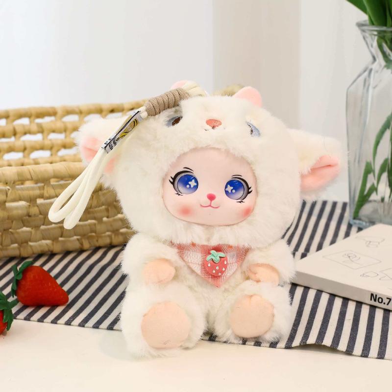 Cute Duck Bear Sheep Plush Doll Toy Pendant Keychain Ornaments Backpack Bag Hangings Decoration Car Keyring For Women Gift