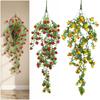 Ornament Simulationspflanze Ranke Rot Orange Frucht Hängende Girlande Hohe Qualität Pflanzenwand Geschenk