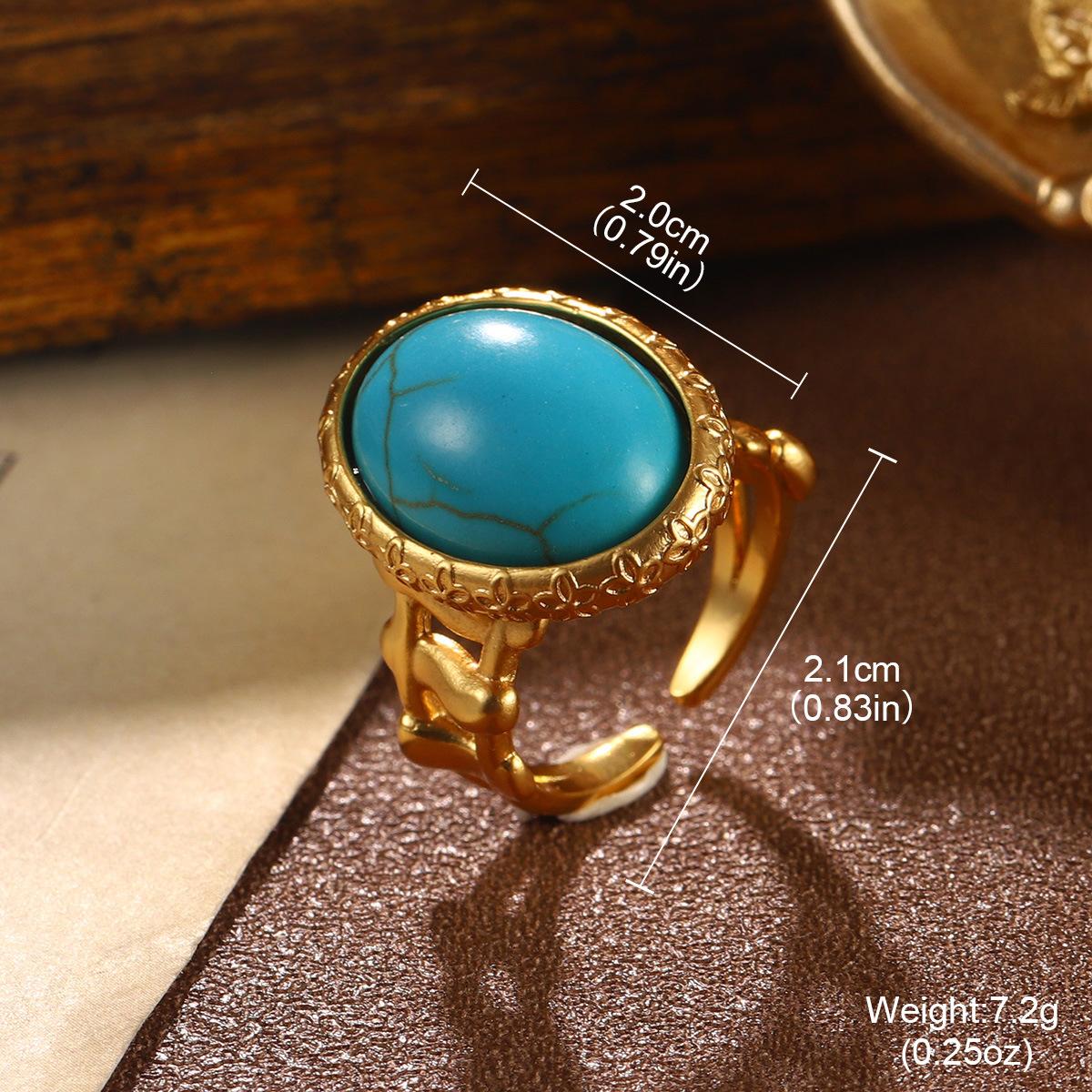 

Fashion French versatile inlaid turquoise necklace, women s high-end retro single-layer fashion temperament jewelry