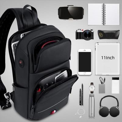 Outwalk New Light Reflective Men Fashion Crossbody Bag Multifunction Outdoor Travel Chest Bag