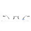 Glasses Classic Trimmed Rimless Glasses Frame Male Business Square, Metal Titanium Simple Flat Mirror Female