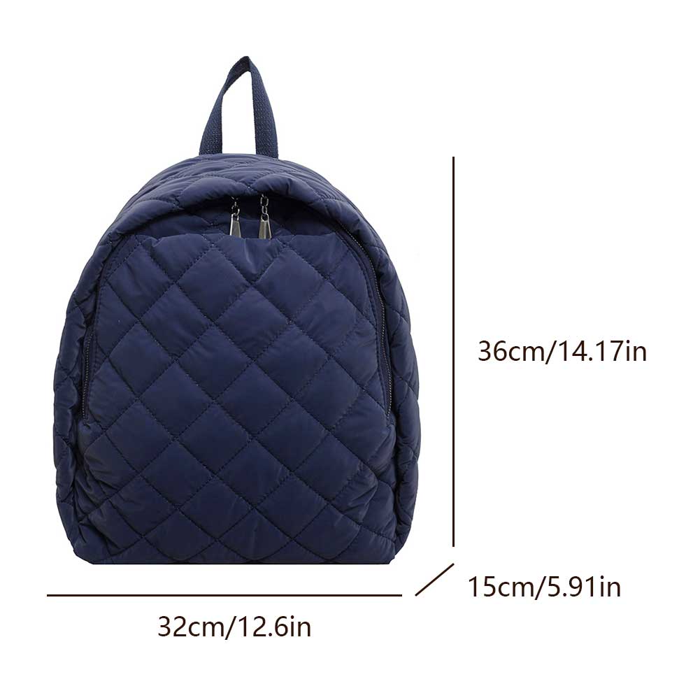 for Women Men Quilted Bag Adjustable Strap Laptop Backpack Zipper Rucksack Travel Daypack Student School Bag Cute Backpack синий