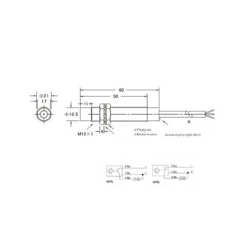 4mm DC 5V NPN NO LJ12A3-4-Z/BX-5V spínač indukčního snímače přiblížení