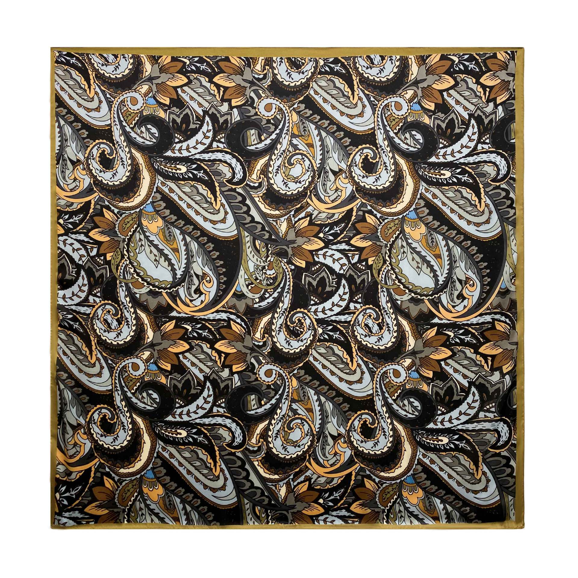 

High-quality Luxurious Silk Scarves Headband Scarfs Neck Scarf For Women Chain Silk Scarf Women s Decorative Shawl EMA 110*110cm