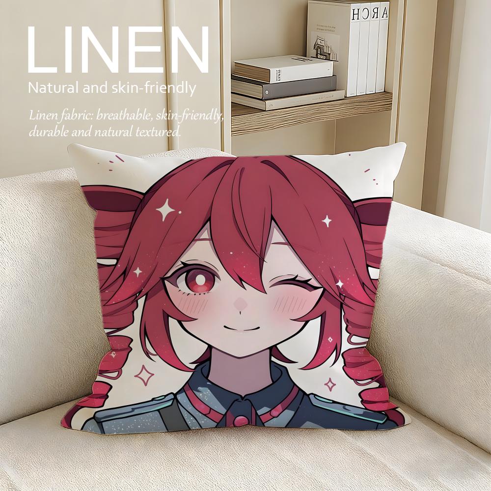 Cute Kasane Teto Anime Cushion Cover Pillowcase Set Pcs x x Breathable Washable Sofa Cushion Cover