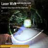 USB Rechargeable Multi-Function Outdoor Flashlight with White Laser, Side Red & Blue Warning Lights
