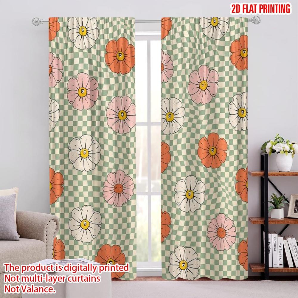 

2pcs,2D plane printing Contemporary Curtains Bailey Blooms Polyester Fabric (without rod) Festive Use for Bedroom, Living Room, 52.50 × 116.00 cm 2 pcs