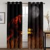 Noční Horor Zombie Vlk Python Medvěd Měsíc Vysoce Stínící Závěs Ložnice Obývací Pokoj Hotel Okenní Dekorace Zatemňovací 2 Panely