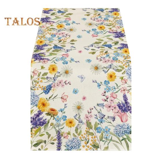 

Доріжка для столу Різдвяна машина з квітковим друком, яку можна прати Прикраса для домашньої вечірки Доріжка для столу захищає стіл від теплових подряпин Скатертина