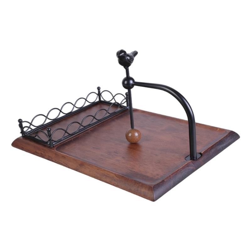 Прочное деревянное основание, чугунный держатель для салфеток и полка для специй для организации кухонной столешницы или обеденного стола 1