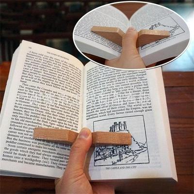 2Pcs Simple Wooden Thumb Book Support Page Holder Reading Auxiliary Tools Convenient Bookmark School Student Supplies Stationery