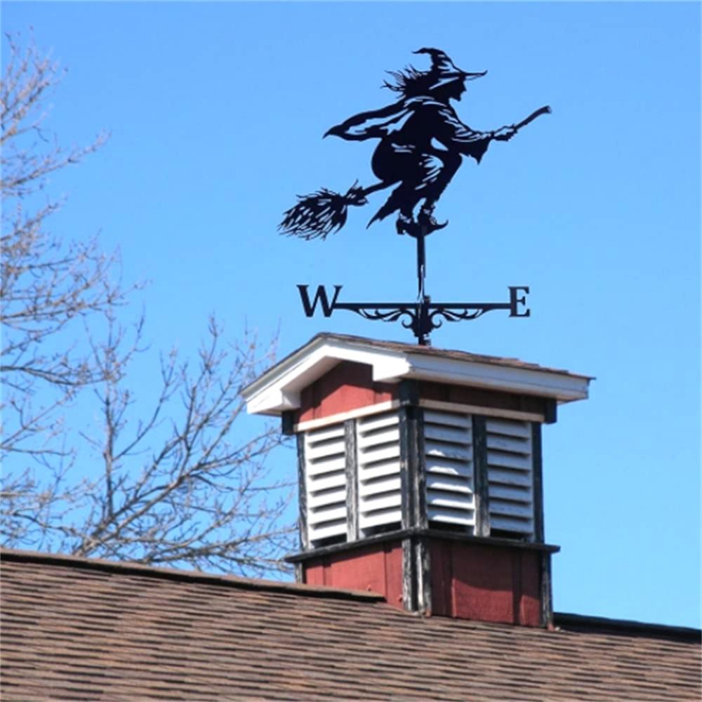 Witch Metal Wind Vane Ornament Outdoor Garden Roof Wind Stainless Steel Spray Painted Wind Vane Iron Art