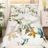 Copripiumino Floreale Colibrì Set Biancheria da Letto Uccelli Blu Verde Primavera Animali Selvatici Coperta Trapuntata Botanica Coperta Trapunta in Poliestere