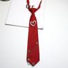 Tassels Love Heart Tie Black Shirt Tie Fashion Long Necktie  JK Uniform Decoration