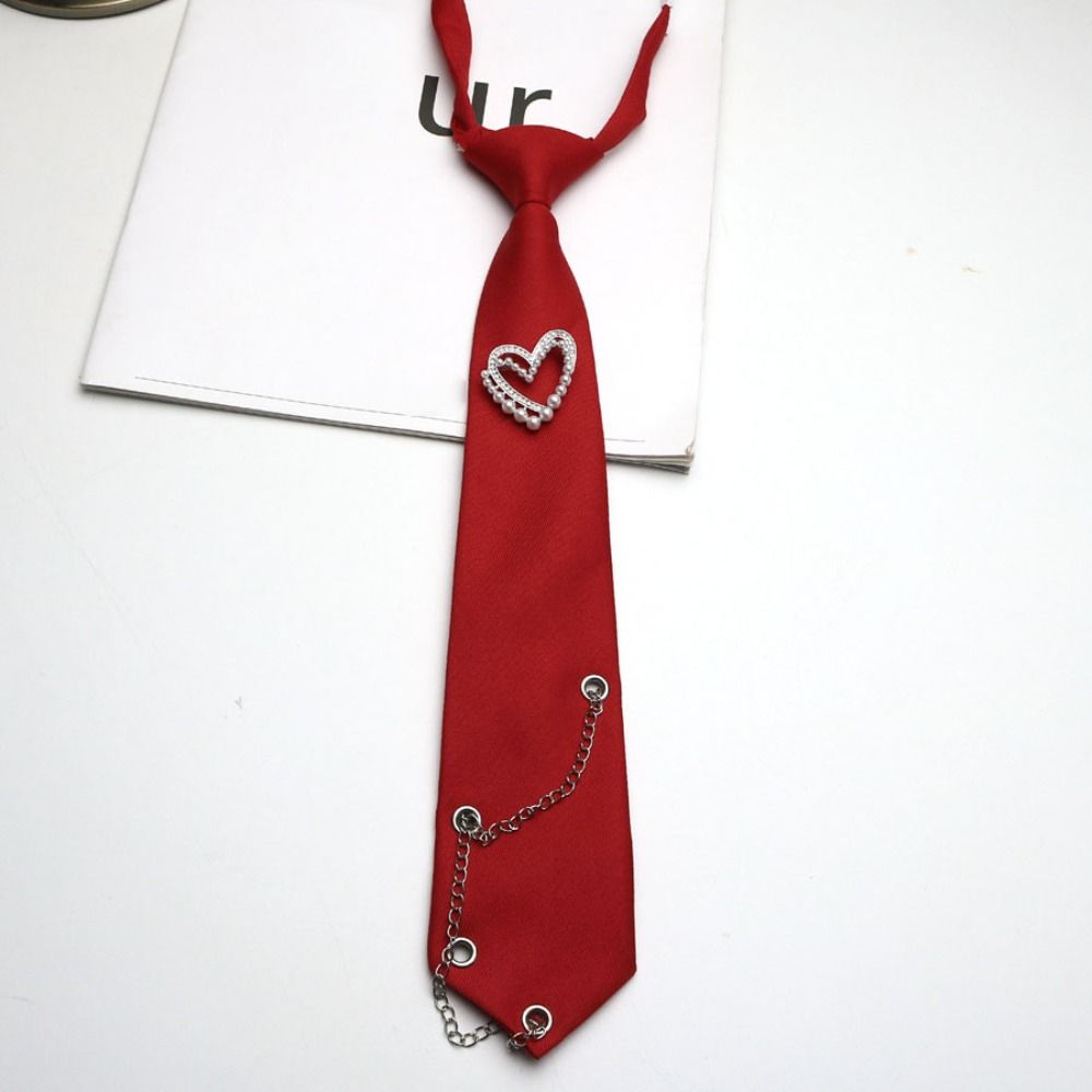 Tassels Love Heart Tie Black Shirt Tie Fashion Long Necktie  JK Uniform Decoration