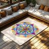 Unique Mandala Area Rug Bohemian Floor Mat Home Decor Living Room Carpet Non-Slip Washable Artistic Design Modern Abstract Patte