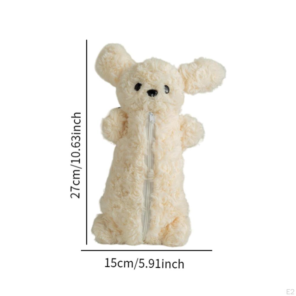 Cartoon Plush Pencil Case Girls Cosmetic Organizer Novelty Portable Multipurpose Makeup Bag