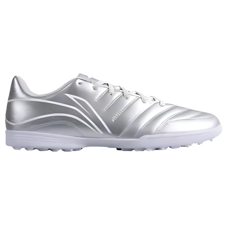 Li-Ning Comfortable Casual Non-Slip Wear-Resistant Football Shoes Unisex Footwear Silver YSTU039-3