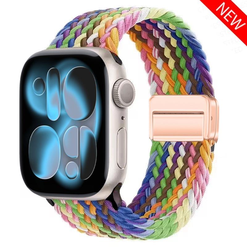 

Solo loop Strap For Apple Watch ultra2 3 Band 49mm 44mm 40mm 45mm 46mm magnetic Braided Bracelet iWatch series se 7 6 8 9 10 11 38 40 41mm S10-42mm