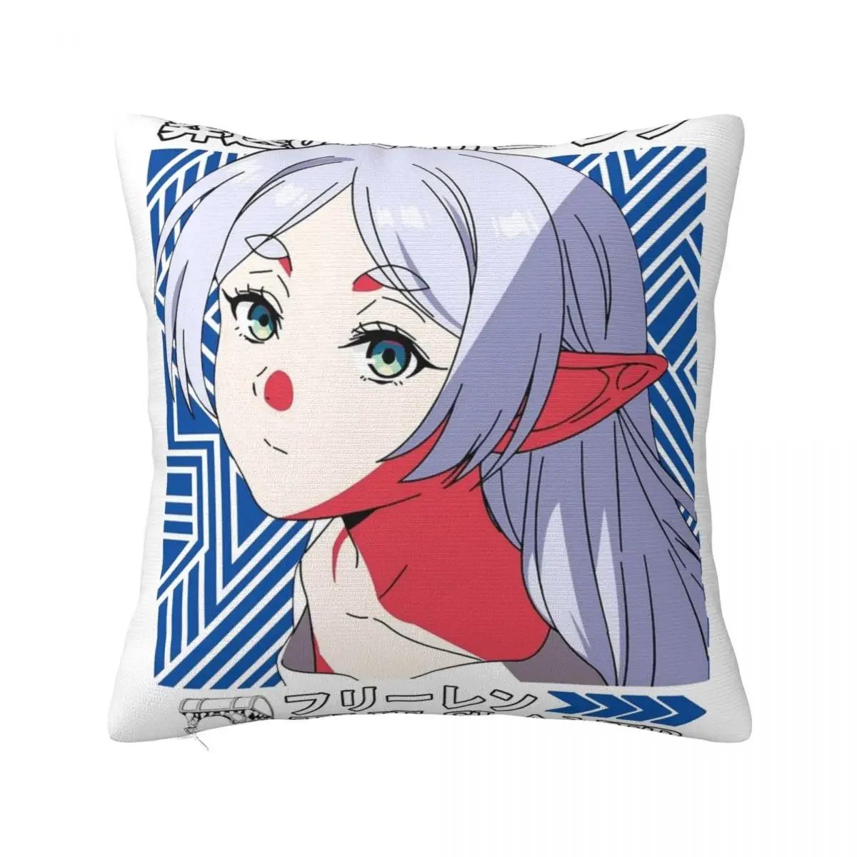 

Frieren the Slayer Pillowcase Polyester Cushion Cover Decoration Throw Pillow Case Cover Home Square 30x30cm бежевый