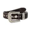 Gothic Black Silver Metal Buckle Rhinestone Belt Body Four Seasons Y2K Style Womens Jeans Belt