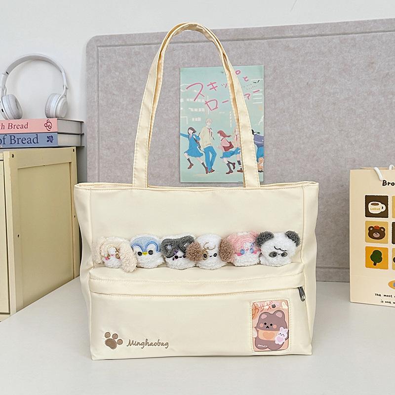 School bag Korean version ins2025 summer shoulder bag simple leisure large capacity commuter Mori versatile school bag