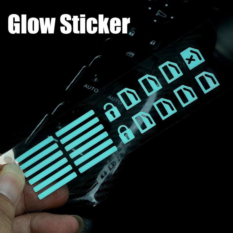 Car Window Lifter Luminous Button Sticker Switch Window Button Night Fluorescent Decals Stickers Auto Interior Decor Accessories
