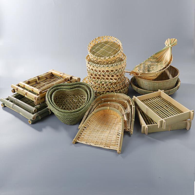 Handgeflochtenes Bambus-Fruchtkorb-Set