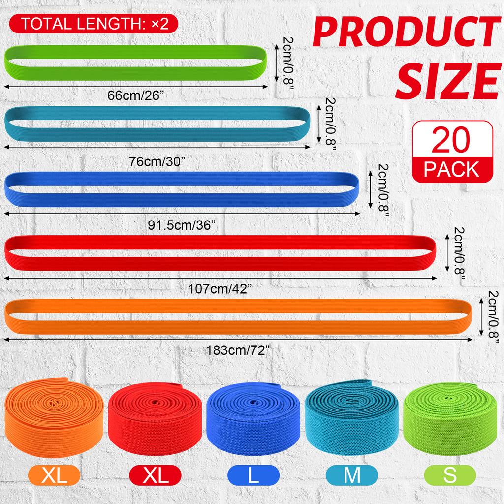 20 Stück 5 Größen Extra Große Umzugs-Gummibänder 144"/84"/72"/59.8"/52" Verpackungsbänder Große Elastische Bänder Praktisch Für Umzugsmöbel