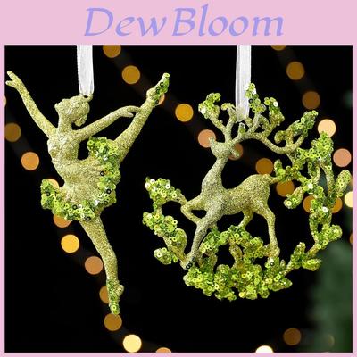 Christmas Tree Scene Decor With Glitter Snowflake Ornaments And Acrylic Material For Holiday Celebrations