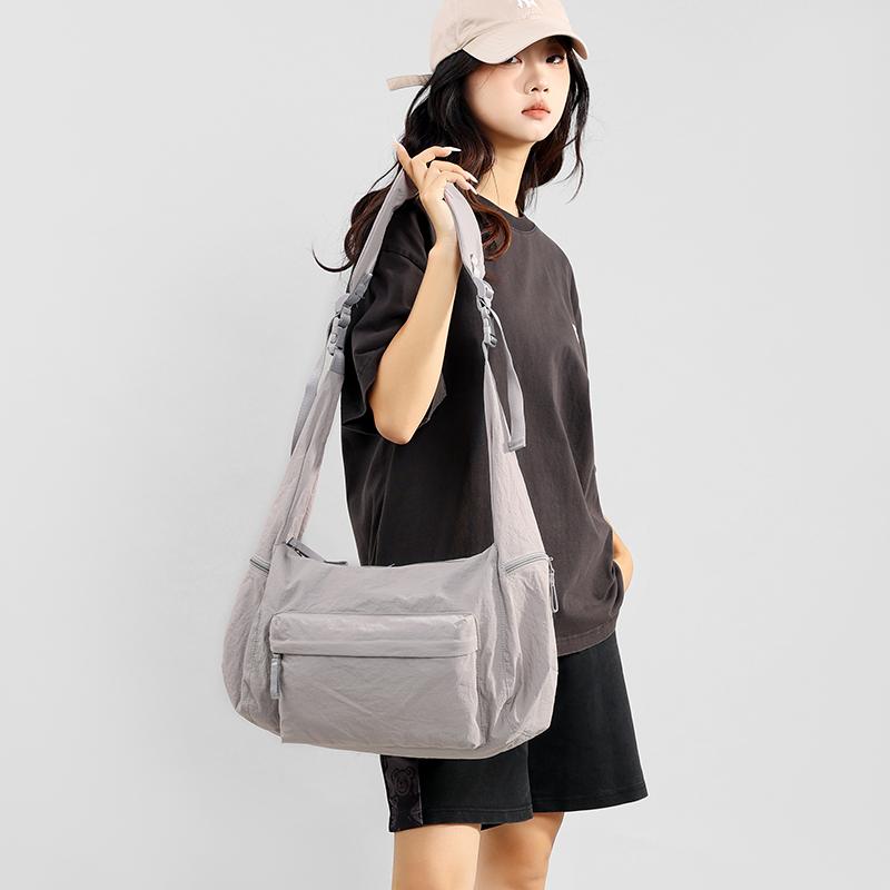Waterproof Nylon Bag Unisex Large Capacity Sports Shoulder Bag Crossbody Bag