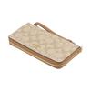 New COACH Zip Around Canvas With Leather Clutch Wallet Trumpets Women's Khaki C4452-IMVHK