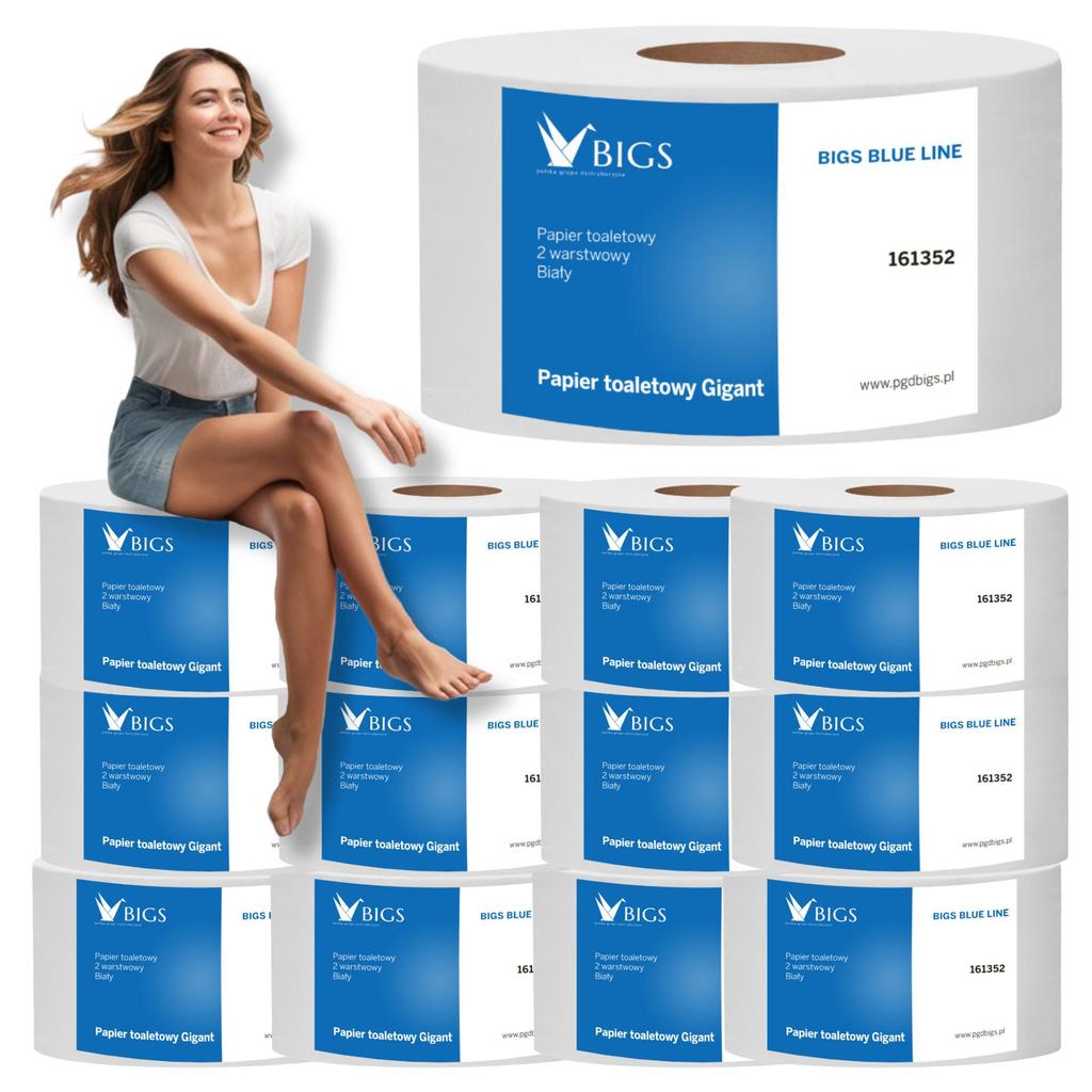 Bigs Blue Toilet Paper, 65% Whiteness A'12 Pcs.