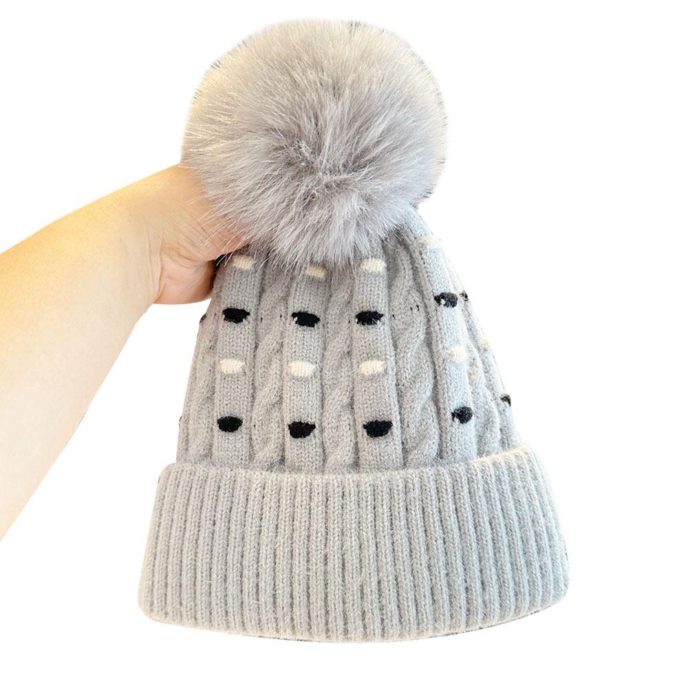 Fashion Warm Winter Hat Ear Protection Thickened Knitted Cap Elastic Plush Beanie Hats Women