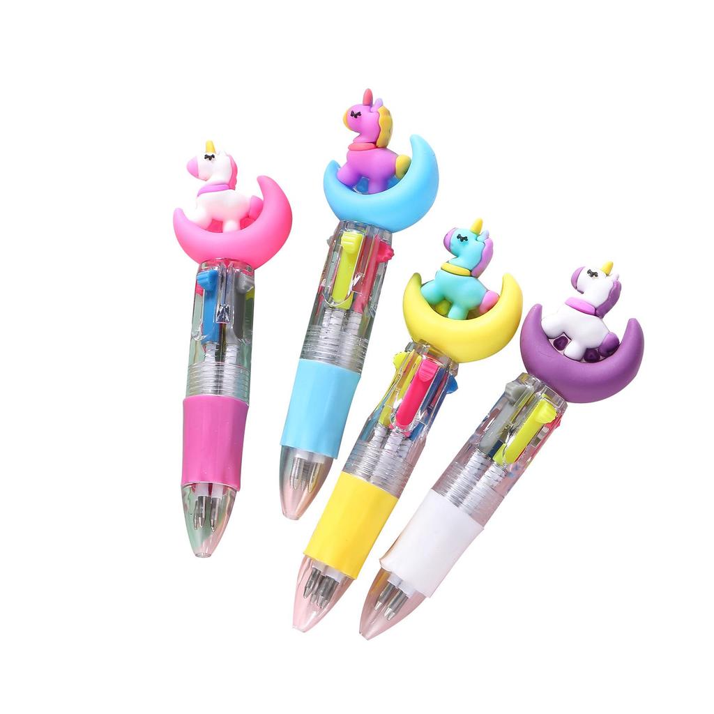 Korean Cute Animal Head 4-Color Click Ballpoint Pen