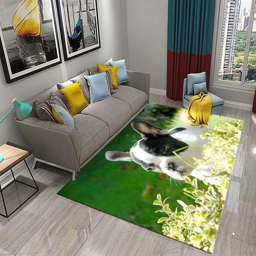 French Bulldog Carpet Lovely Animal Rugs for Bathroom Non-slip Doormat Balcony Carpet Welcome Rug Living Room Bedroom Decor Rug
