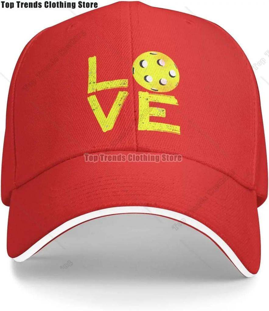 Vintage Love Pickleball Baseball Cap Hat for Women Unisex