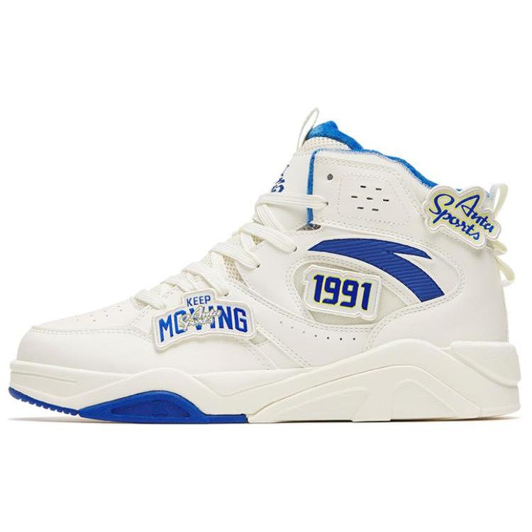 

Anta Lieyan3.0 Slip Resistant Cushioning Wear Resistant High Top Skateboard Shoes Men s White Blue 39