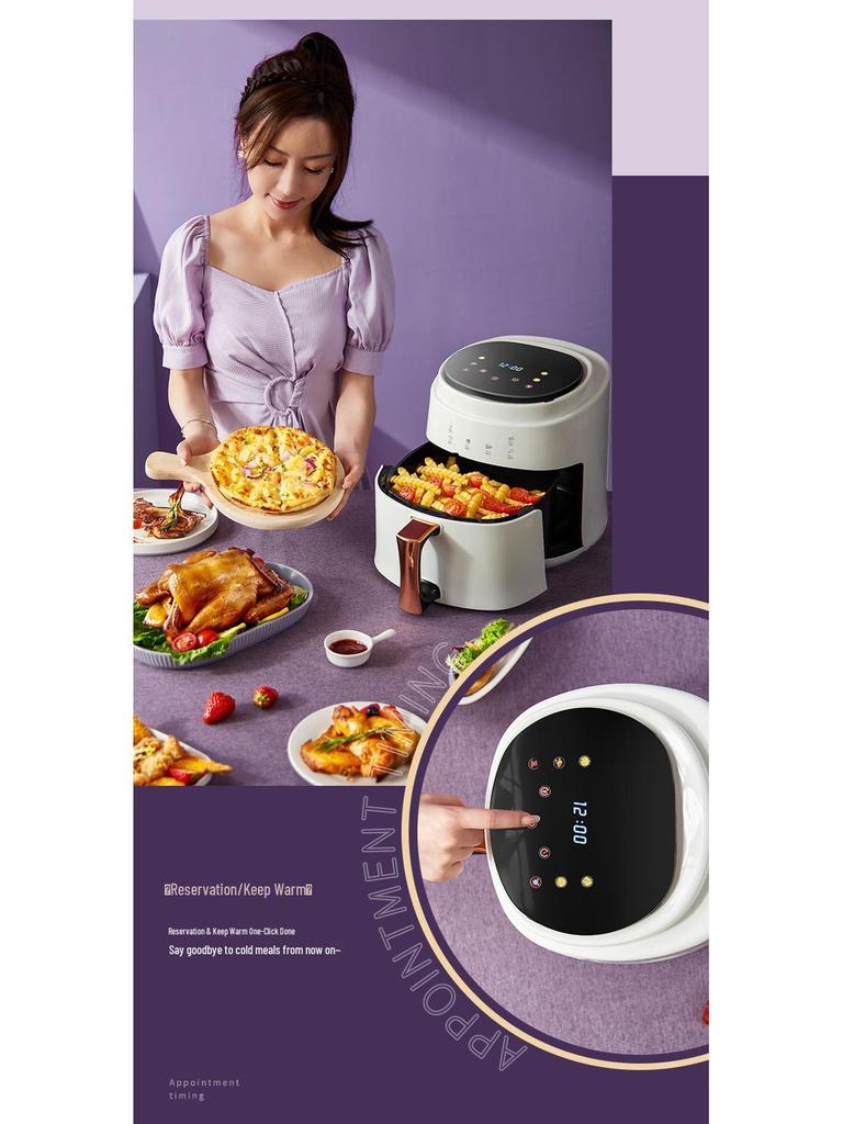 8L Smart Heißluftfritteuse: Großraum, Rauchfrei, Elektroofen mit Timer